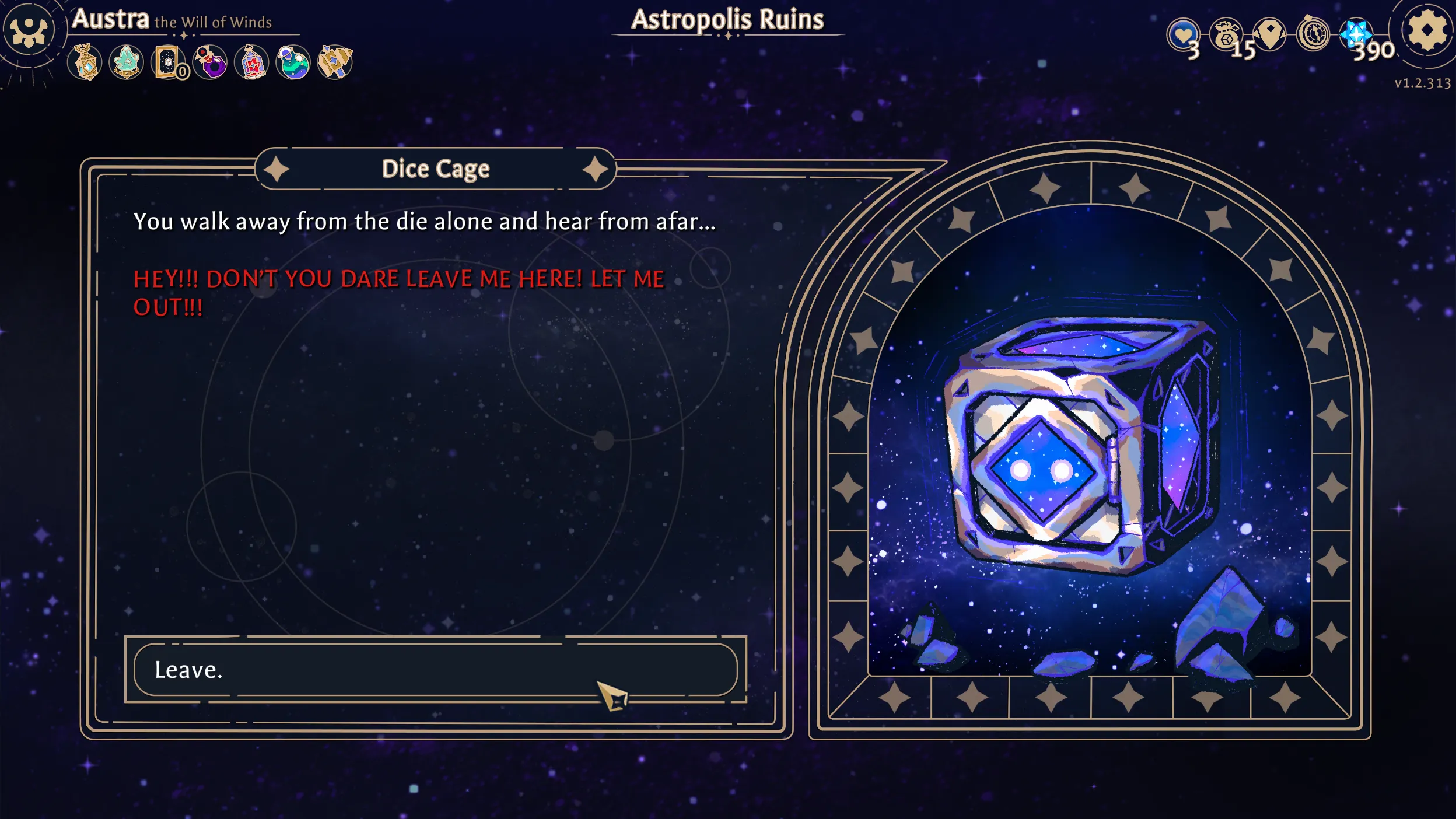 A dice says "Let me out"