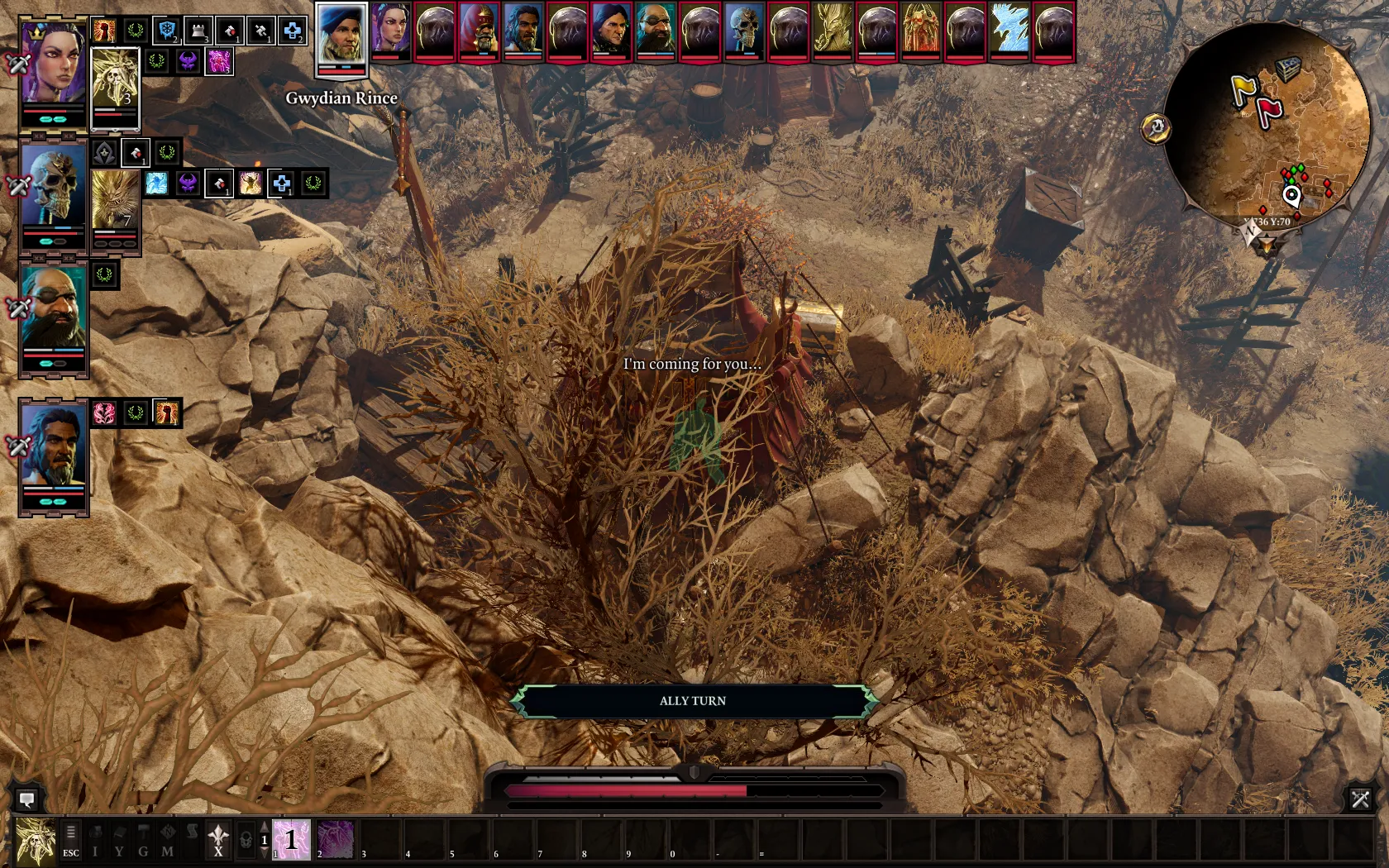 A man trapped behind a box says "I'm coming for you."