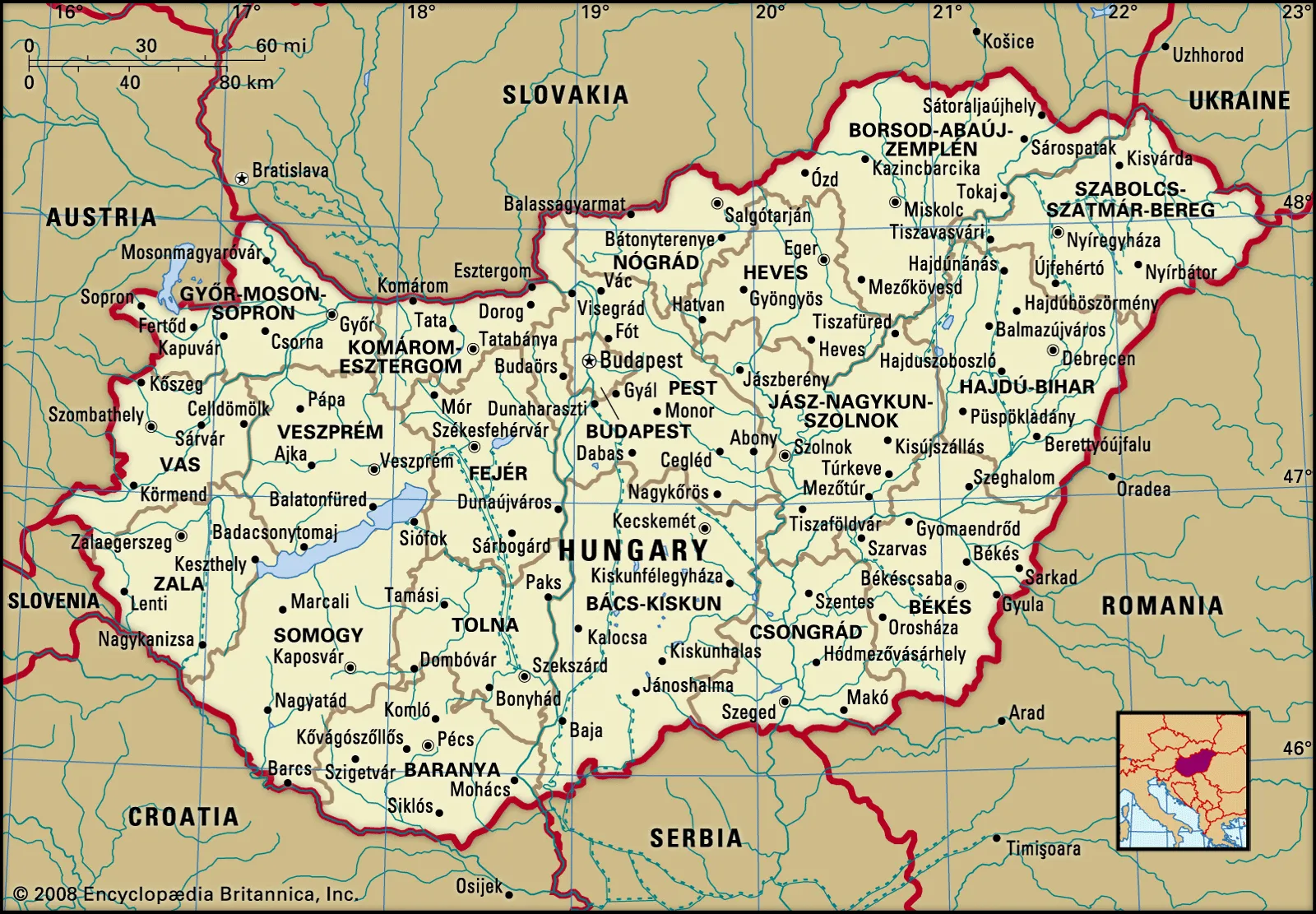 Map of Hungary